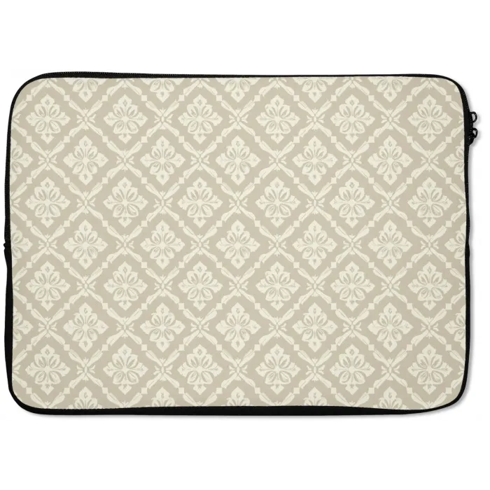 Floraal - Ornament - Beige laptophoes neopreen klein 279 -zkaufland3dotto