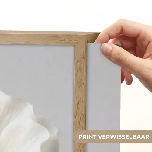 Bloem - Minimalistisch -Wit Light Box met batterij (Wandlamp) middel -USP_websiteprintNL