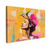 Vogel - Vrouw - Abstract - Bloem canvas 2cm klein -z3d