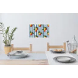 Strepen - Citroen - Blauw Muursticker klein 286 -eettafel