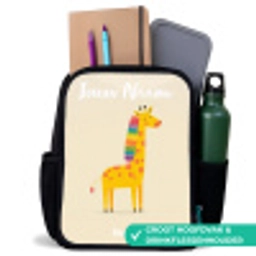 Giraffe - Dier - Kleurrijk Rugzak - Zwart middel -inhoud_NL