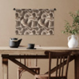 Waaiervorm - Beige - Vezel textuur Wandkleed katoen klein 269 -sfeer6