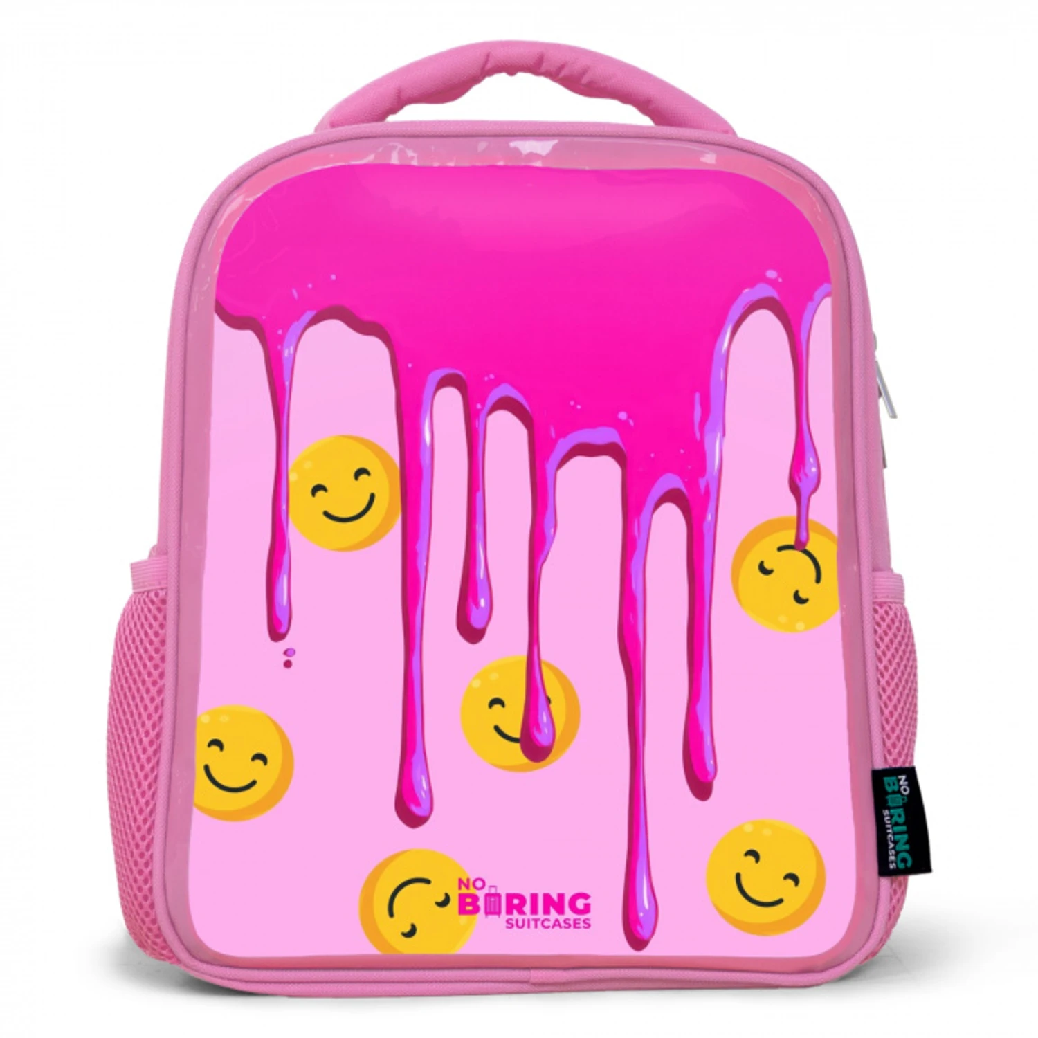 Verf - Smiley - Roze Kinderrugzak - Roze middel -3d