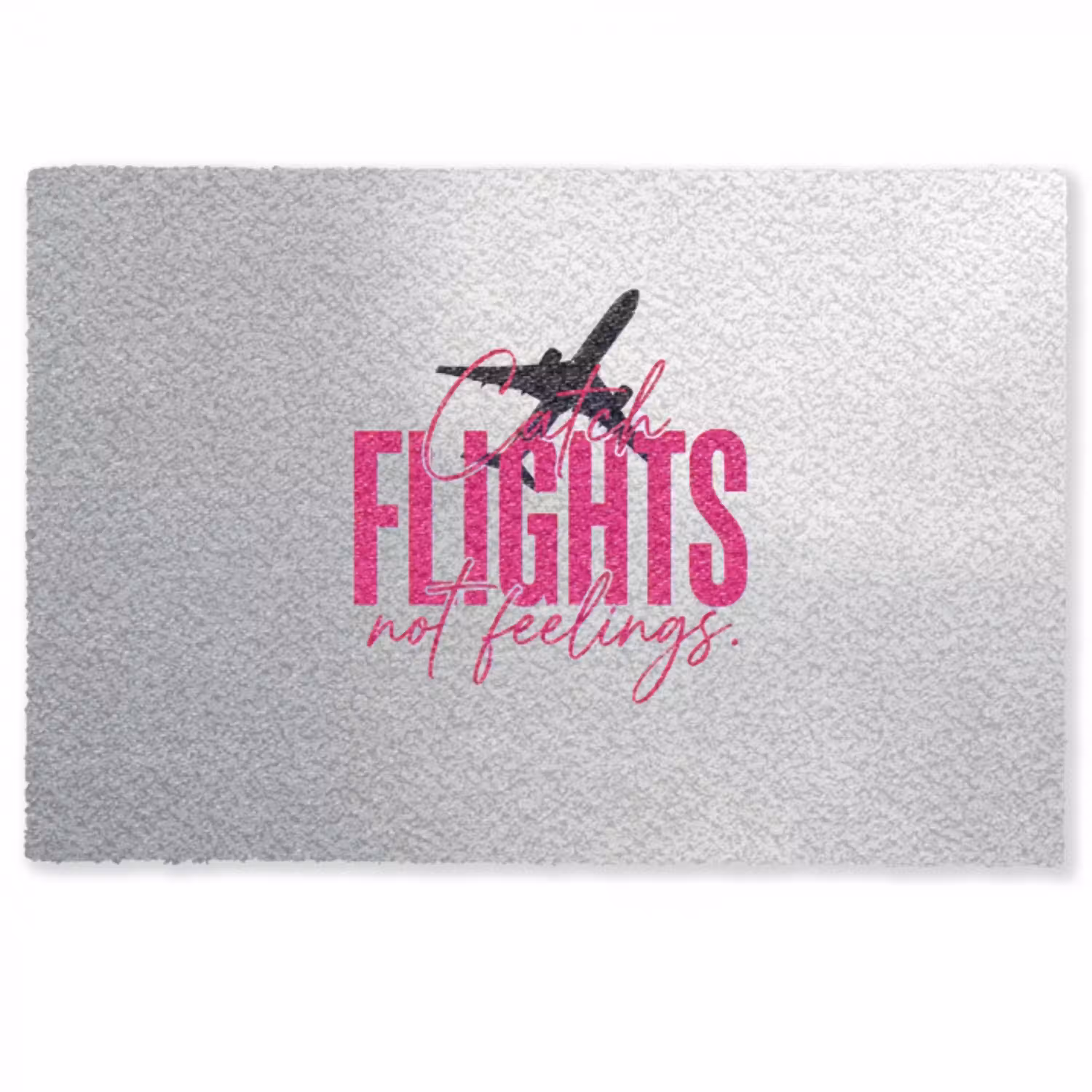 Catch flights not feelings - Vliegtuig - Roze Deurmat klein -zkaufland3d