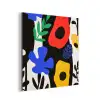 Bloemen - Bladeren - Abstract - Zwart aluminium wit klein -3d