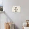 Konijn - Muts - Oren - Beige tuinposter los doek klein -sfeer8