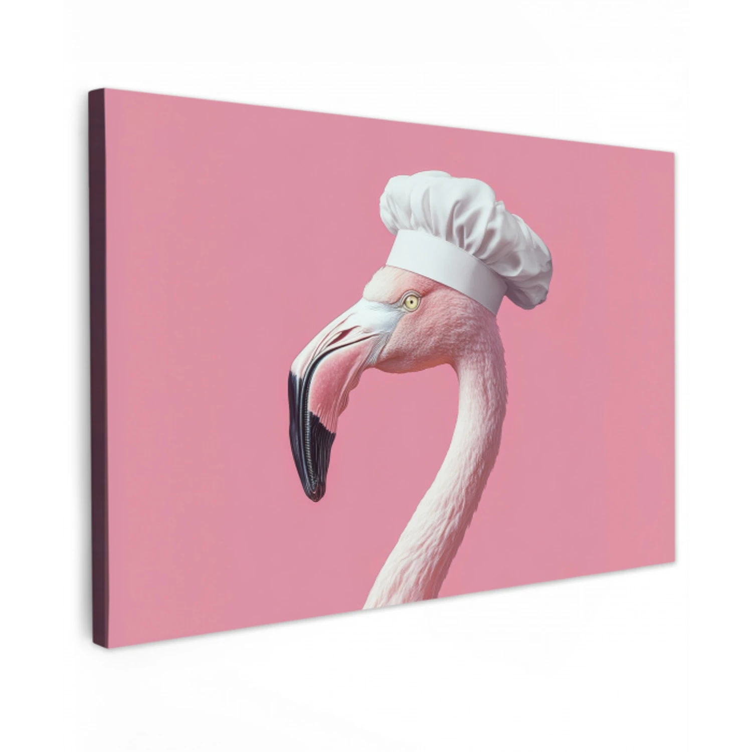 Flamingo - Roze - Koksmuts - Vogel Tuinposter op houten frame 2 cm dik klein -3d