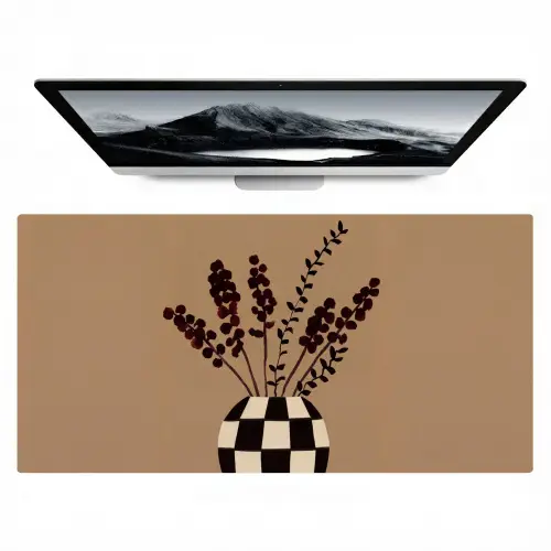 Minimalistisch - Vaas - Bloemen - Bruin Muismat XXL klein -zzz3d