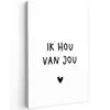 Quotes - Ik hou van jou - Spreuken Tuinposter op houten frame 2 cm dik klein -3d