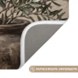 Olijfplant - Aardenpot - Abstract - Beige Badmat klein -USP_AntislipDE