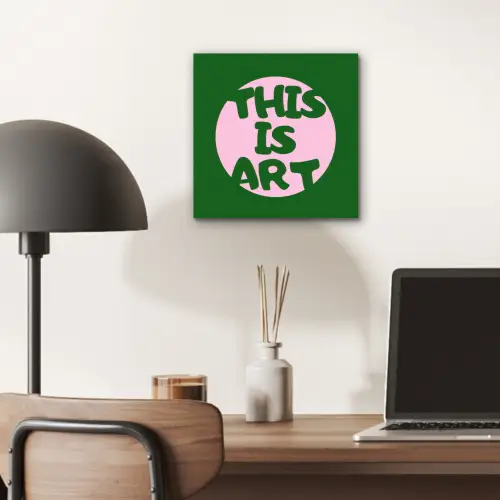 Cirkel - Roze - Tekst - Art aluminium wit klein -sfeer5