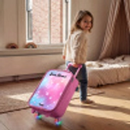 Sterren - Roze - Blauw Kinderkoffer - Roze klein -sfeer1