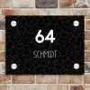 Zwart panterprint - Modern Naambord Rechthoek middel -sfeer3