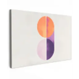 Cirkels - Abstract - Paars Tuinposter op houten frame 2 cm dik klein -3d