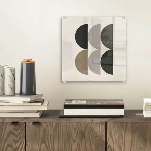 Halve cirkels - Aardetinten - Grafisch plexiglas 5mm klein -sfeer1
