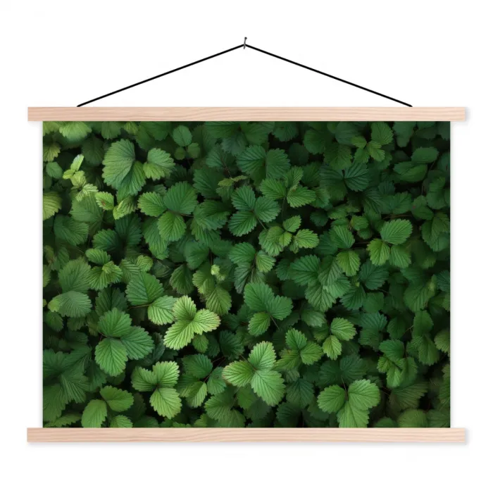 Groen - Bladeren - Kartel - Zonlicht textielposter latten blank klein -3d