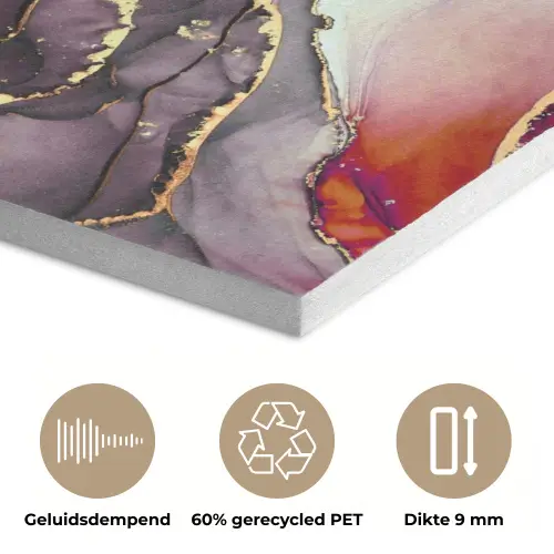 Marmer - Rood - Paars - Goud PET vilt klein -closeup_NL