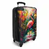 Flamingo in kleurrijke omgeving van olieverf NBS - Handbagage koffer - Kinderen Unisex middel -productfoto_3d