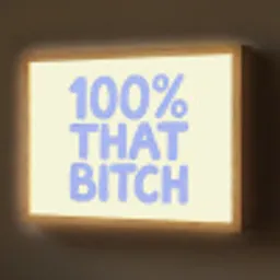 100% that bitch - Blauw - Wit Light Box met batterij (Wandlamp) middel -z3d_website