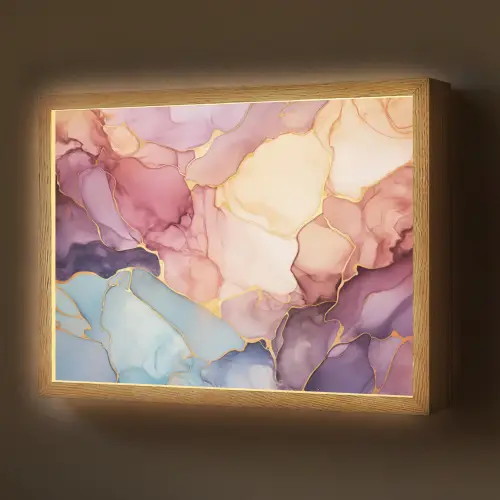 Marmer - Kleurrijk Light Box met batterij (Wandlamp) middel -z3d_website