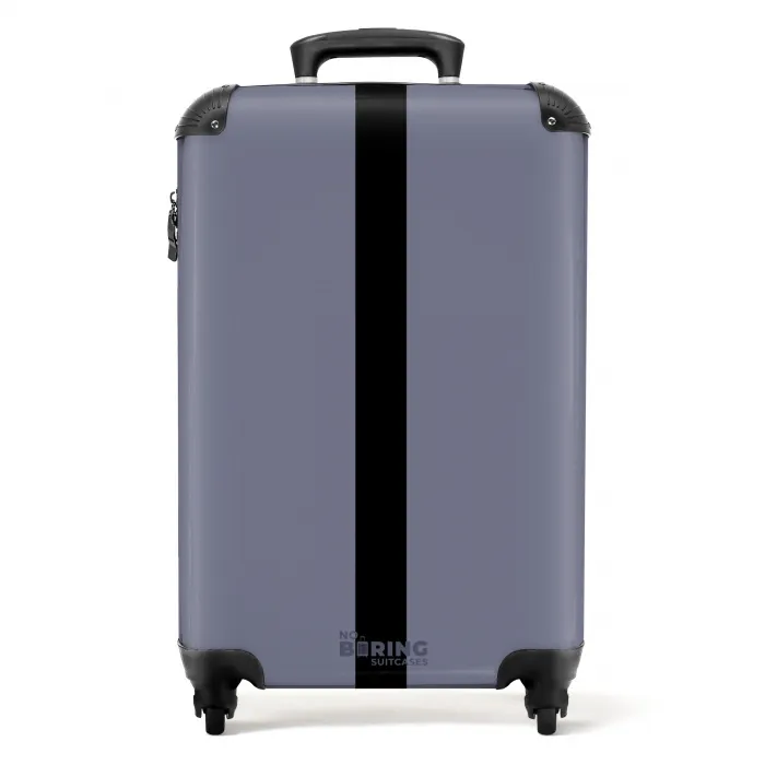 Minimal - Grijsblauw met zwarte streep NBS - Handbagage koffer - Unisex middel -productfoto_recht