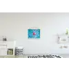 Badeend - Dobberend - Roze textielposter latten blank klein -kinderkamer