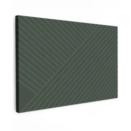 Lijnen - Abstract - Groen - Minimalistisch canvas 2cm klein -z3d