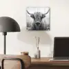Schotse hooglander - Mist - Zwart - Wit plexiglas 5mm klein -sfeer6