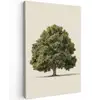 Eikenboom - Groen - Lichte achtergrond Tuinposter op houten frame 2 cm dik klein -3d