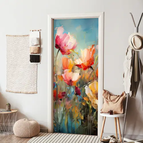Bloemen - Watercolor - Kunst - Botanisch - Natuur deurposter klein -sfeer6