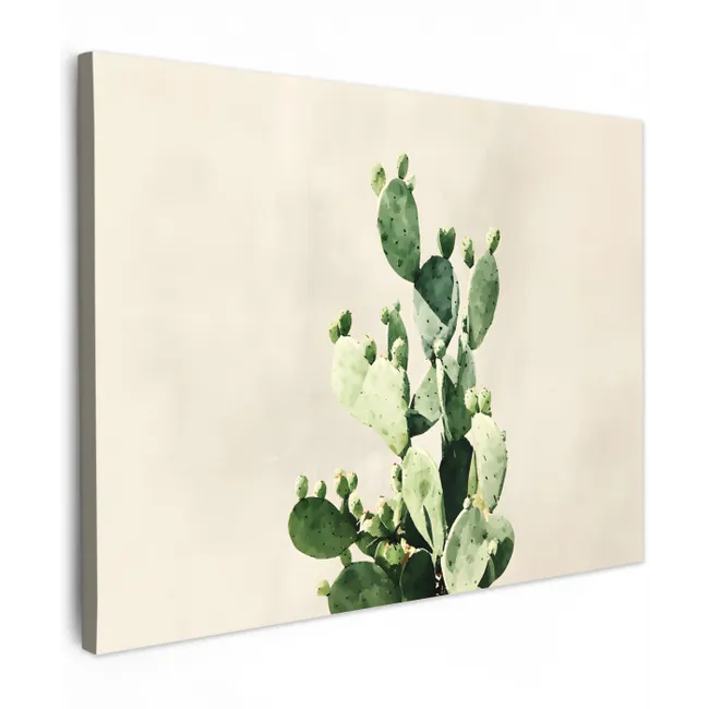 Cactus - Groen - Minimalistisch canvas 2cm middel -z3d