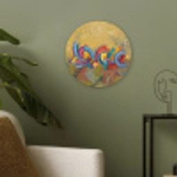 Abstract - Cirkels - Schilderij - Kleurrijk - Dynamisch Akoestische PET Vilt - Rond klein -sfeer2