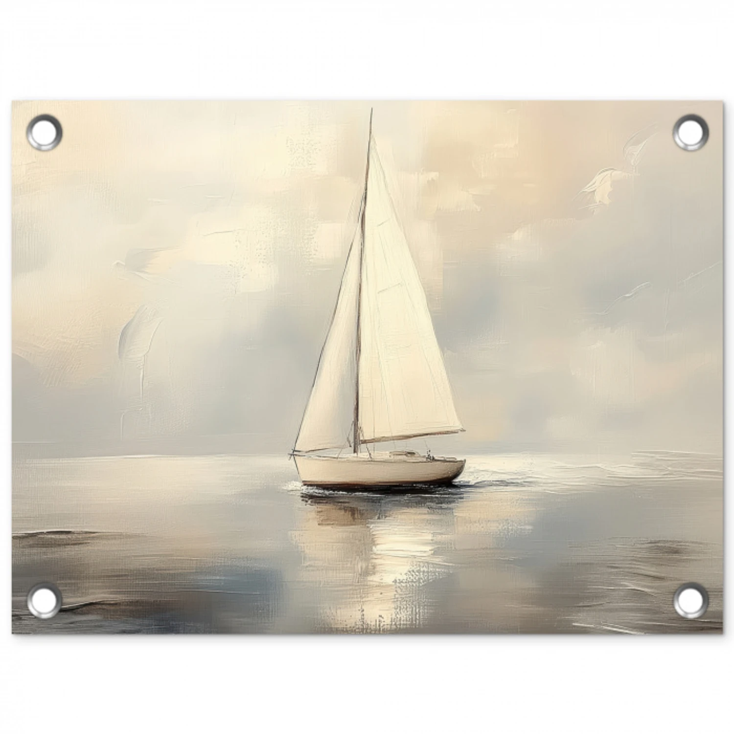 Zeilschip - Zee - Bewolkt tuinposter los doek klein -3d