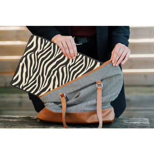 Zebra - Print - Klassiek - Zwart laptophoes neopreen klein 279 -tas