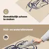 Minimalistisch - Lijnillustratie - Beige - Donkerblauw Inductie beschemer met haakjes middel -ky-schoon-nl