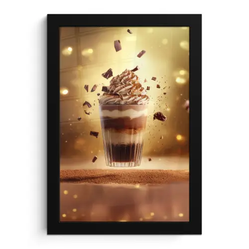 Dessert - Chocolade - Zoet - Eten fotolijst zwart zonder passe partout klein -3d