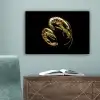 Garnalen - Zwart - Goud - Dieren canvas 2cm klein -sfeer4