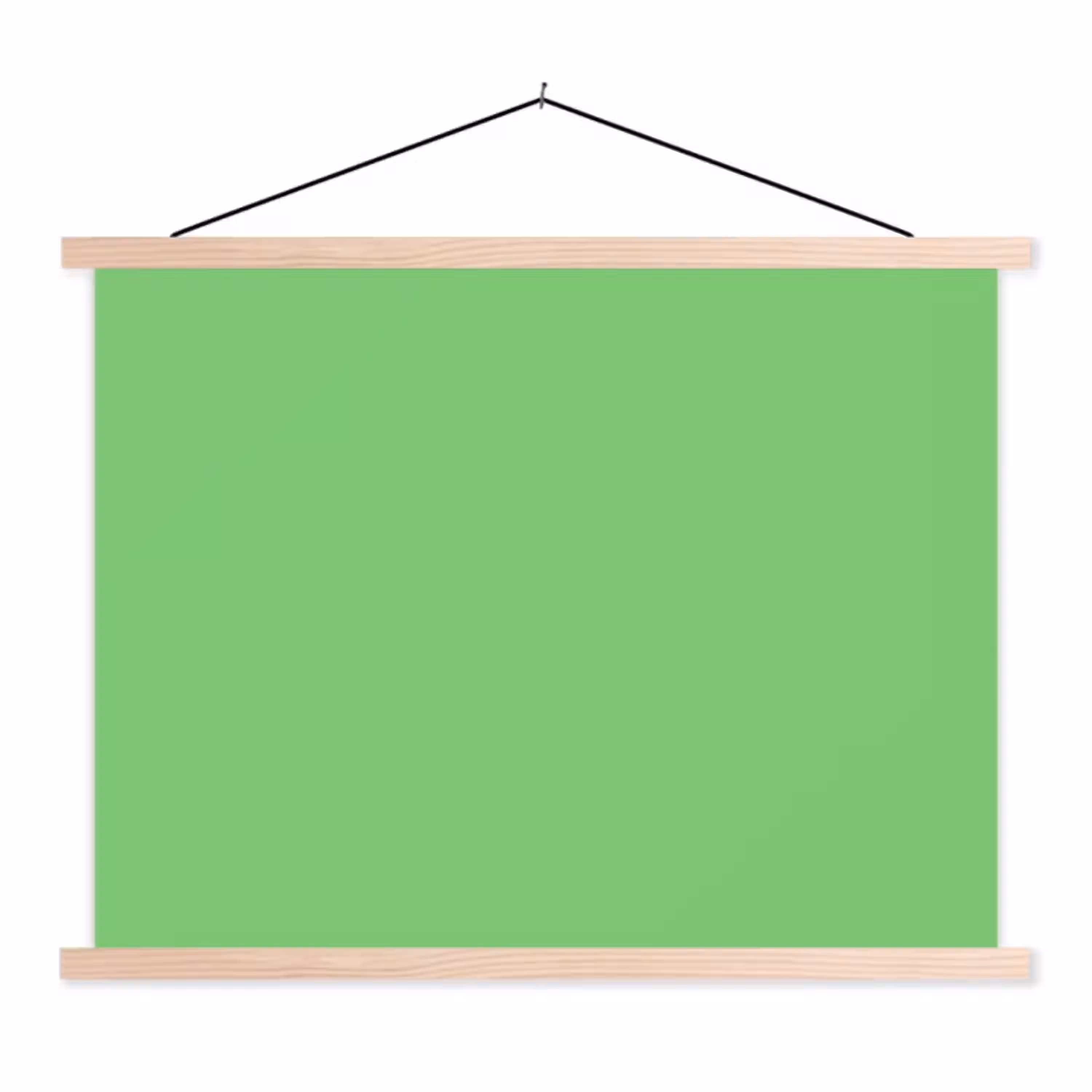 Meadow - Green - Groen textielposter latten blank klein 122 -3d