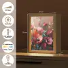 Klaprozen - Roze - Bloemen - Botanisch - Kunst Light Box met kabel (Tafellamp) klein -USP_NL
