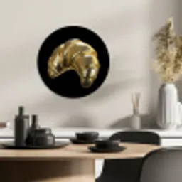 Croissant - Brood - Goud - Zwart KitchenYeah - Keuken - Wandcirkel Forex klein -sfeer2