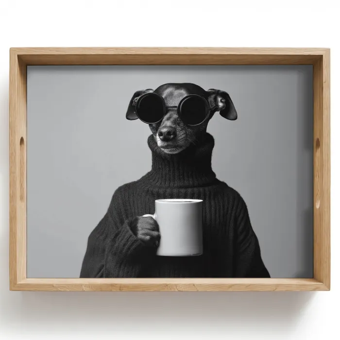 Coltrui - Hond - Bril - Mok Dienblad Rechthoek middel -z3d_shopping