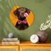Hond - Oranje - Roos - Valentijn Wandcirkel Organisch Forex 3mm klein -sfeer2