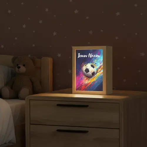 Neon - Voetbal - Kleurrijk Light Box met kabel (Kinderlampje) klein -sfeer1_kind