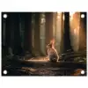 Konijn - Bos - Zonnestralen tuinposter los doek klein -3d