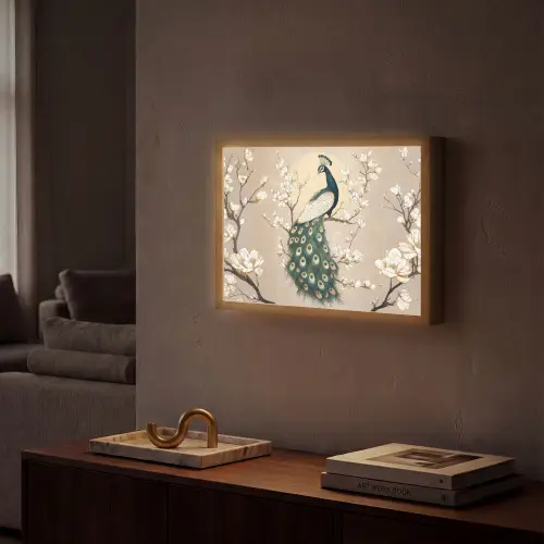 Pauw - Tak - Bloemen Light Box met batterij (Wandlamp) middel -sfeer1