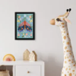 Vlinder - Sierlijk - Bloemen - Bladeren fotolijst zwart zonder passe partout klein -usfeer4_kinderkamer
