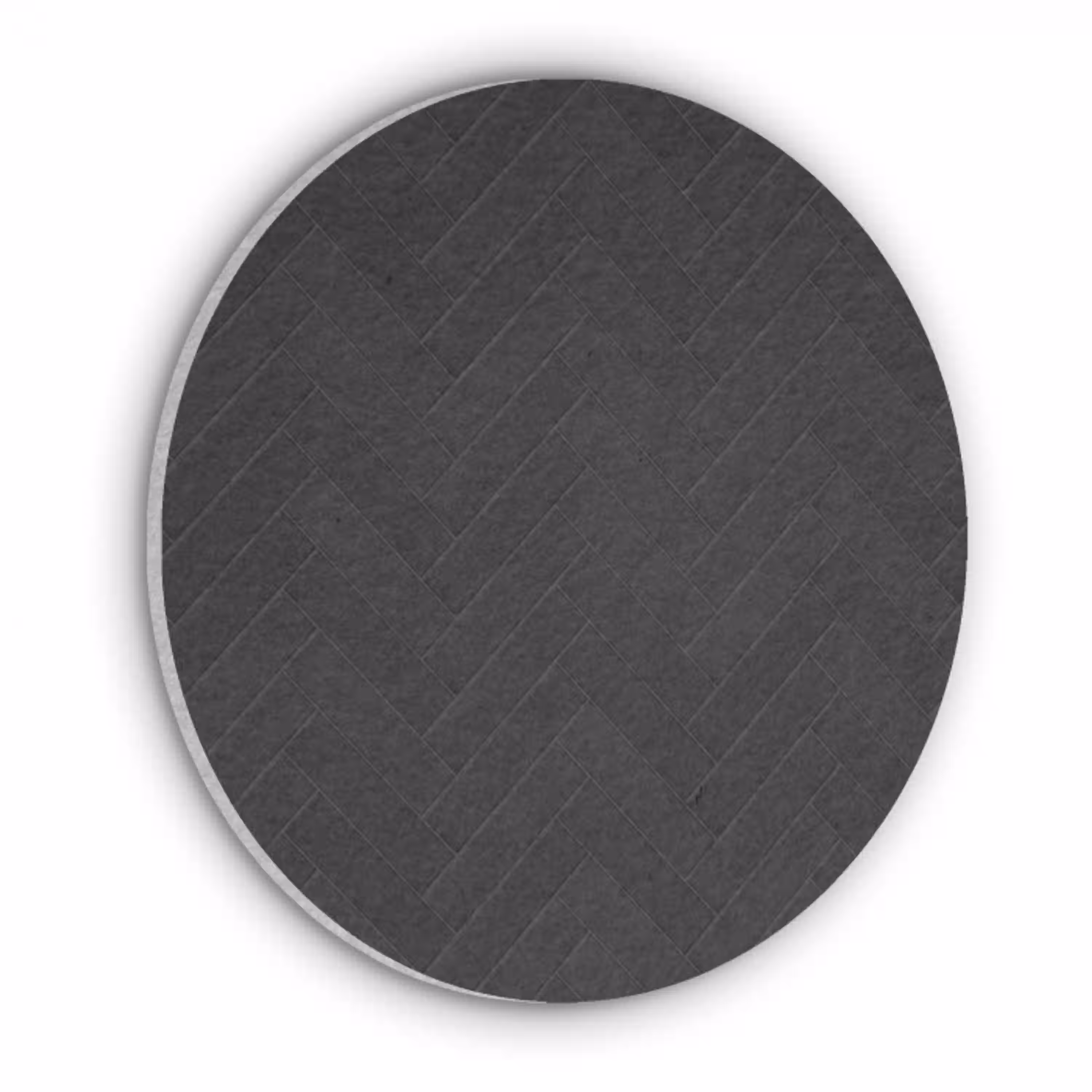 Visgraat - Wandtegel - Mat - Zwart Akoestische PET Vilt - Rond klein 838 -3d