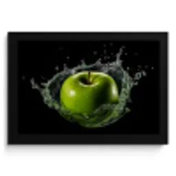 Appel - Groen - Fruit - Water - Zwart KitchenYeah - Keuken - Fotolijst klein -3d