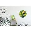 Papegaai - Groen - Snavel - Abstract Wandcirkel aluminium klein -kinderkamer