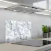 Mozaïek - Marmer - Wit - Onregelmatig keuken achterwand spatscherm klein 900 -3d_schuin
